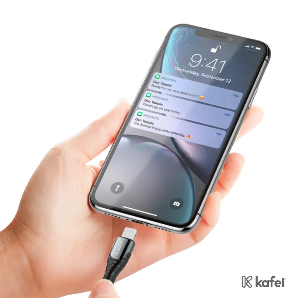 Kafei cabo Lightning + Type-C nlyon 1 metro